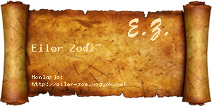 Eiler Zoé névjegykártya